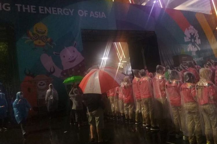 Upacara penutupan Asian Games 2018 sempat terganggu hujan