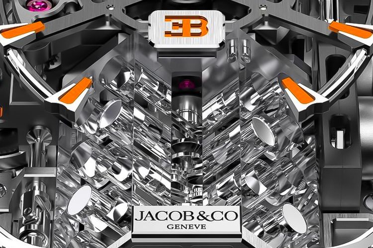 Jacob & Co x Bugatti Chiron Tourbillon Baguette Black and Orange