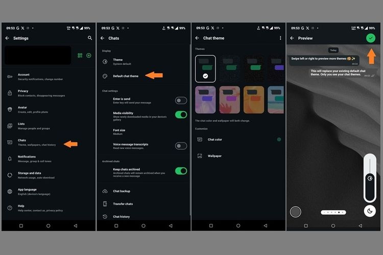 Cara pakai fitur tema chat WhatsApp