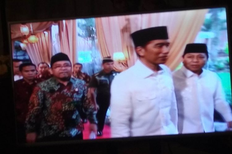 Presiden Joko Widodo hadir di acara buka puasa bersama di rumah Ketua DPR Setya Novanto, Senin (5/6/2017).