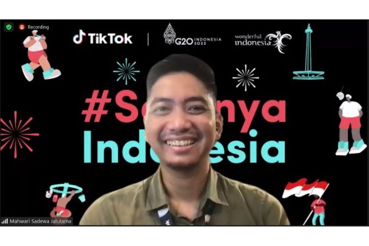 Head of Operations TikTok Indonesia Mahwari Sadewa Jalutama menyampaikan tentang kampanye #SerunyaIndonesia oleh TikTok dalam memeriahkan HUT ke-77 RI (Dok. TikTok Indonesia)