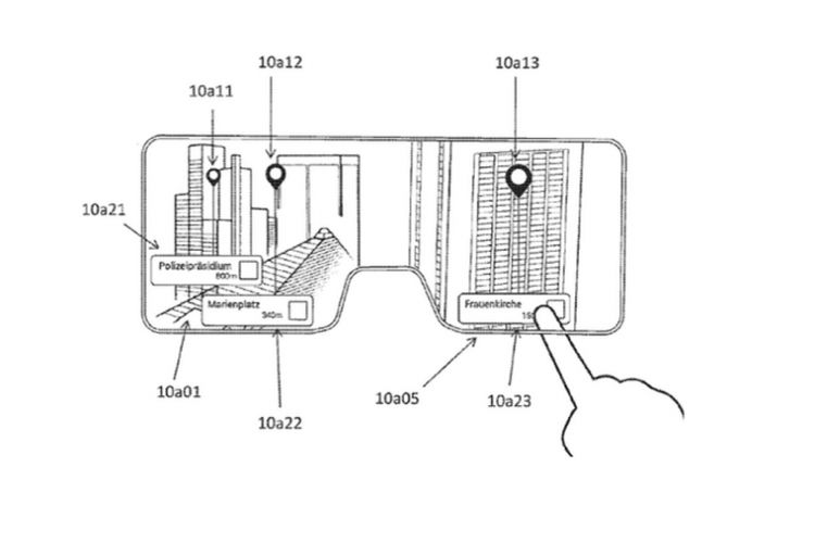 Ilustrasi kacamata pintar Augmented Reality Apple.
