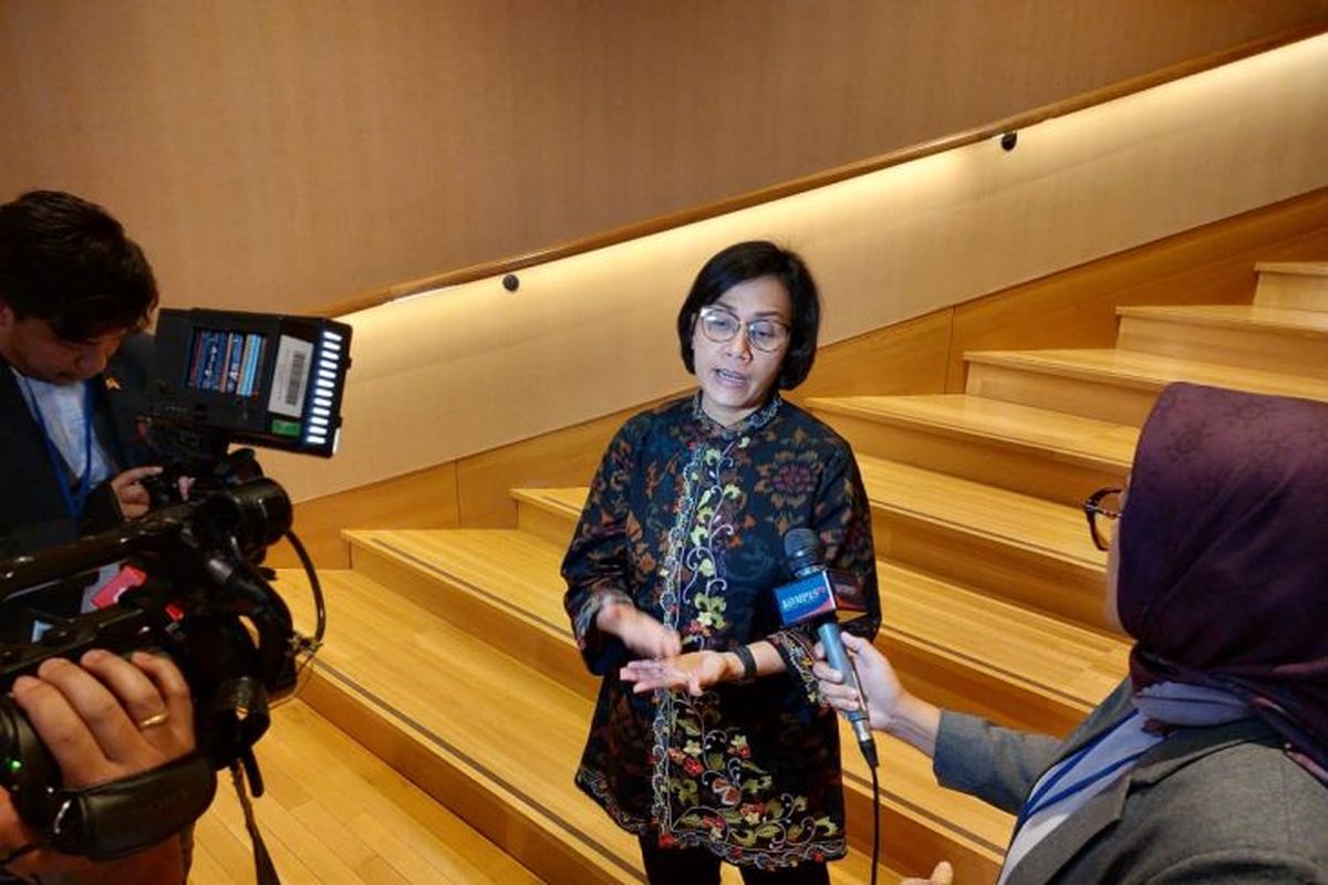 Indonesia's Finance Minister Sri Mulyani Indrawati during an interview on the sidelines of the IMF-WB Annual Meeting in Washington D.C., on Tuesday Oct. 11, 2022 local time. 