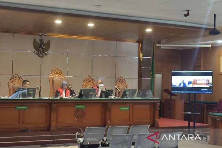 Sidang vonis terdakwa penyuap hakim agung yang digelar di Pengadilan Negeri Bandung, Kota Bandung, Jawa Barat, Rabu (24/5/2023). 
