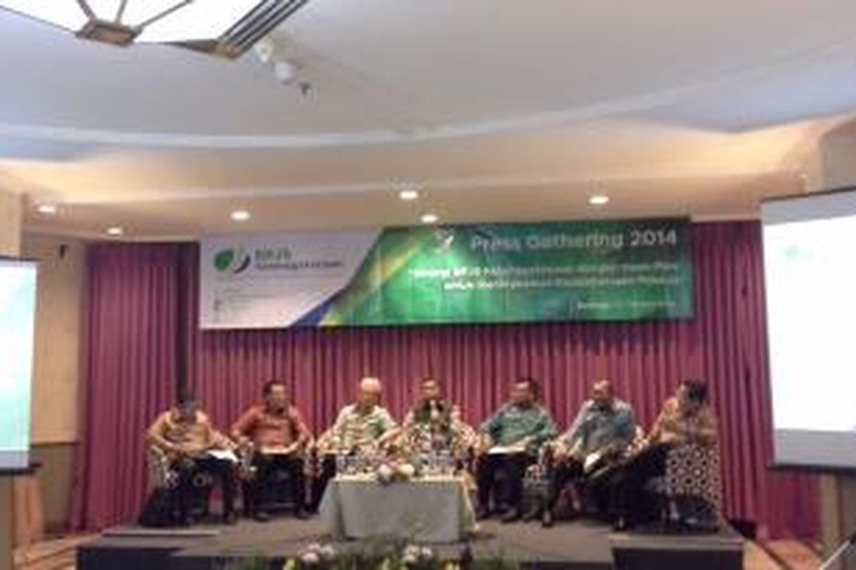 Direksi Badan Penyelenggara Jaminan Sosial (BPJS) Ketenagakerjaan dalam acara Press Gathering di Hotel Jayakarta, Bandung, Kamis (17/4/2014).