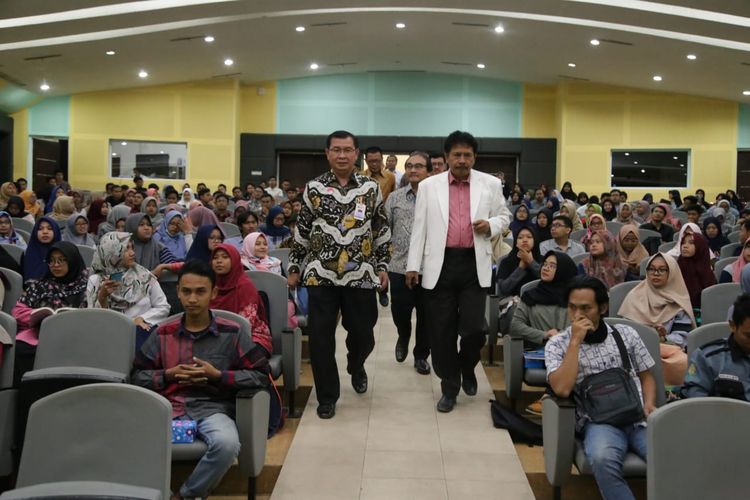 Kegiatan Kemnaker Menyapa di Universitas Islam Negeri (UIN) Sunan Kalijaga, Yogyakarta, Selasa (10/9/2019).
