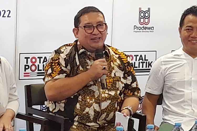 Wakil Ketua Umum Partai Gerindra Fadli Zon saat diskusi Total Politik di Jakarta, Sabtu (1/10/2022).