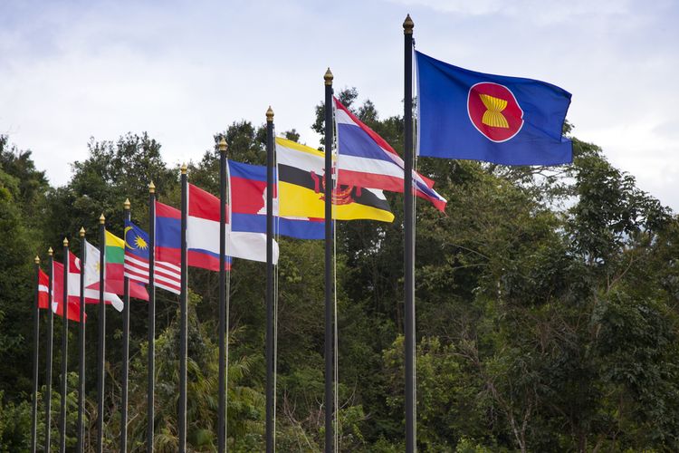 Ilustrasi ASEAN, bendera negara anggota ASEAN