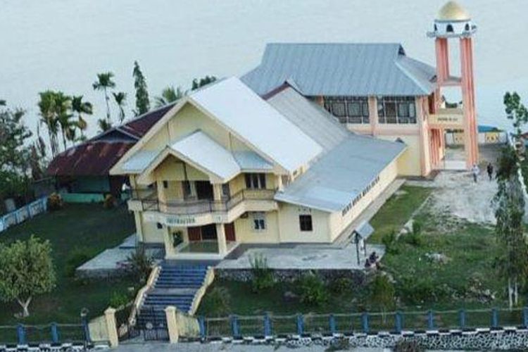 Tampak Gereja GKI GKI Ebenhaezer yang menjadi tempat sholat untuk peserta KMAN VI di Kampung Yakonde, Kabupaten Jayapura, Provinsi Papua. 
