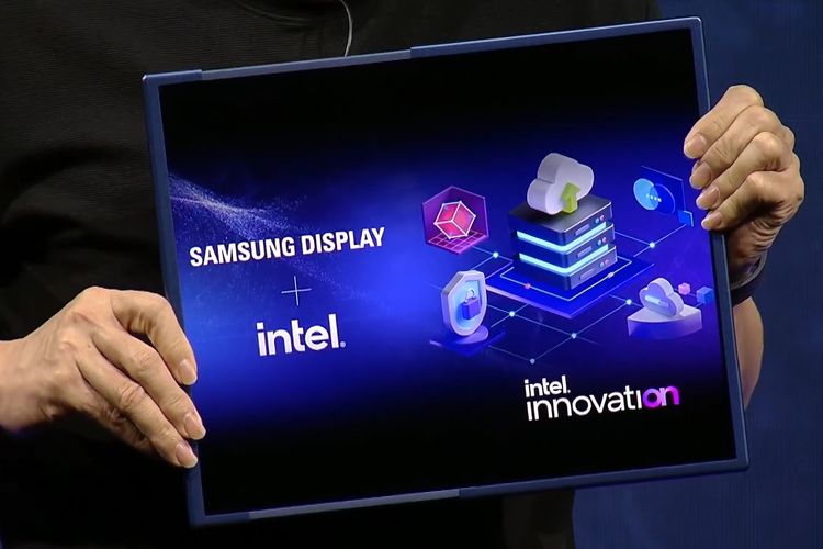 Prototipe PC berlayar geser Samsung Display x Intel