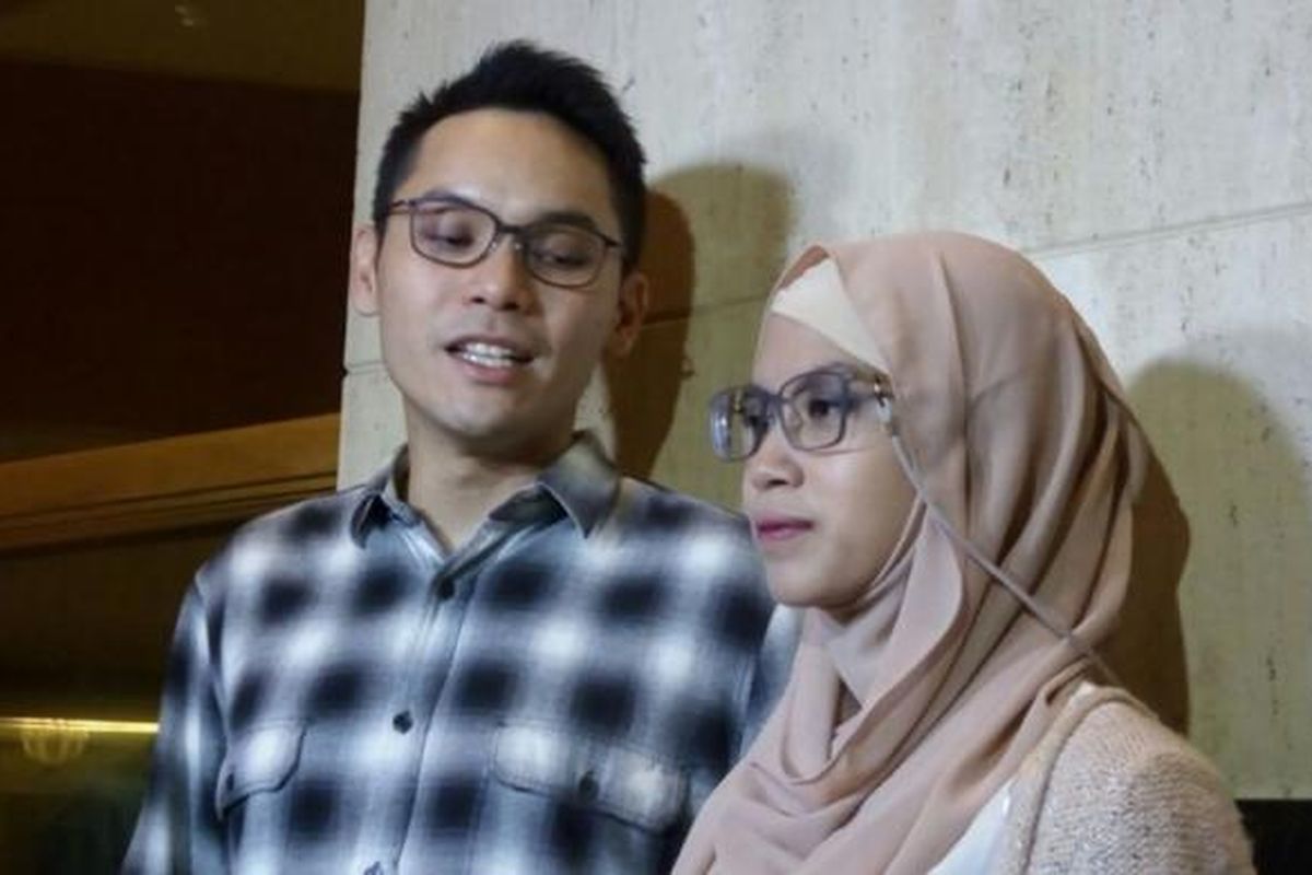 Ben Kasyafani dan istrinya Ines di Ritz Carlton Mega Kuningan, Jakarta Selatan, Jumat (10/3/2017).