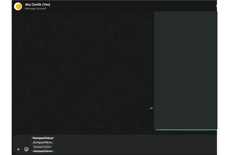 Ilustrasi cara ubah font WhatsApp