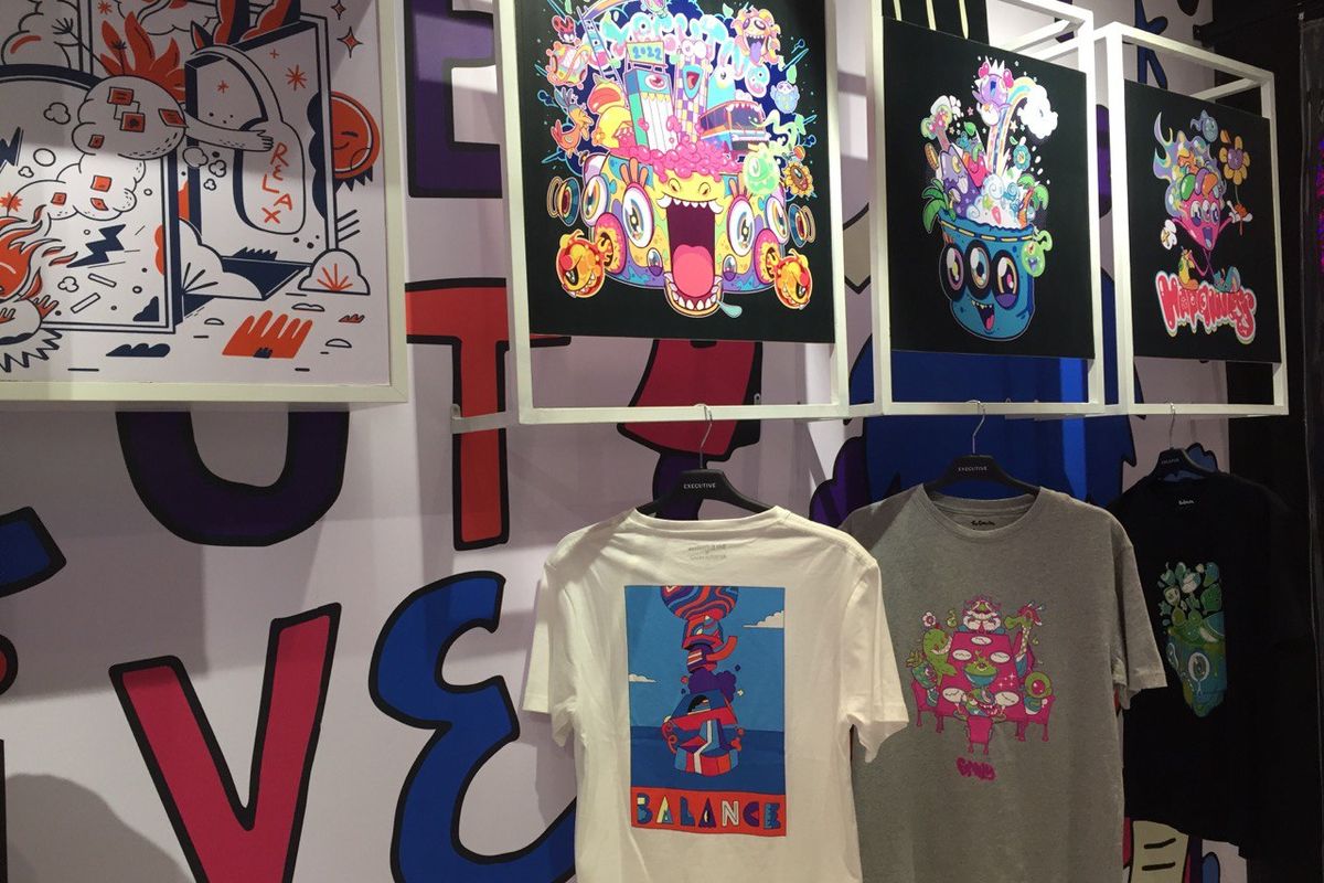 Merchandise Pop Art Jakarta 2022, kaos sablon karakter grafitti