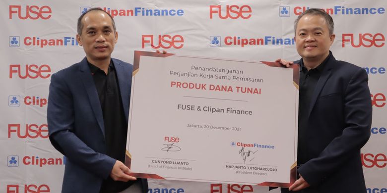 Kolaborasi Clipan Finance dan FUSE dalam memperluas jaringan keagenan program pembiayaan, Senin (20/12/2021).