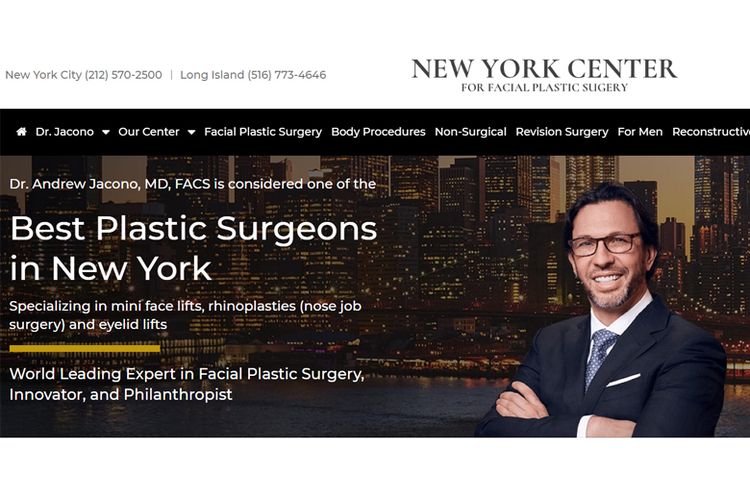 Profil dr Andrew Jacono di laman New York Facial Plastic Surgery.