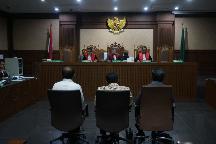 Suasana sidang pemeriksaan saksi dengan terdakwa mantan Ketua Umum PPP Romahurmuziy di Pengadilan Tipikor Jakarta, Rabu (13/11/2019).