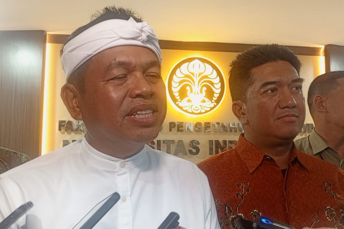 Gubernur Jawa Barat Dedi Mulyadi di Universitas Indonesia, Selasa (27/5/2025).