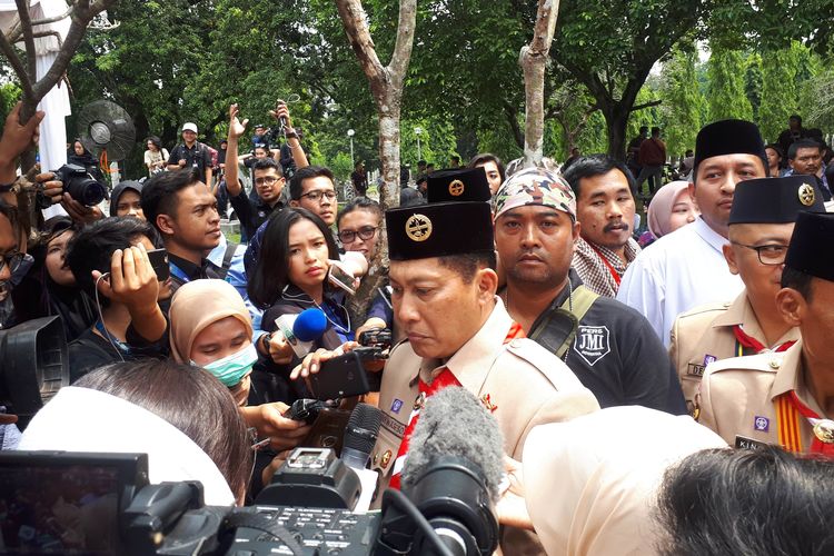 Ketua Kwarnas Pramuka Komjen Pol (Purn) Budi Waseso di TMP Kalibata, Minggu (2/6/2019).