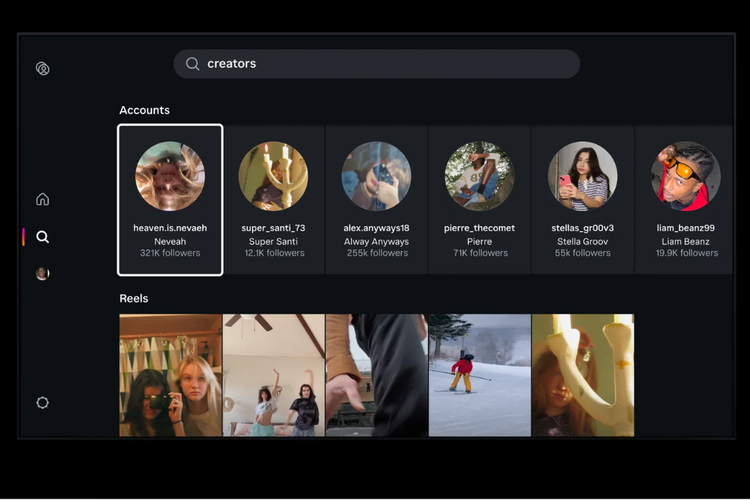 Aplikasi Instagram di TV membawa fitur Channels (saluran), di mana video Reels dikumpulkan berdasarkan topik, tema, atau tren tertentu, termasuk musik, olahraga, dan kuliner. 