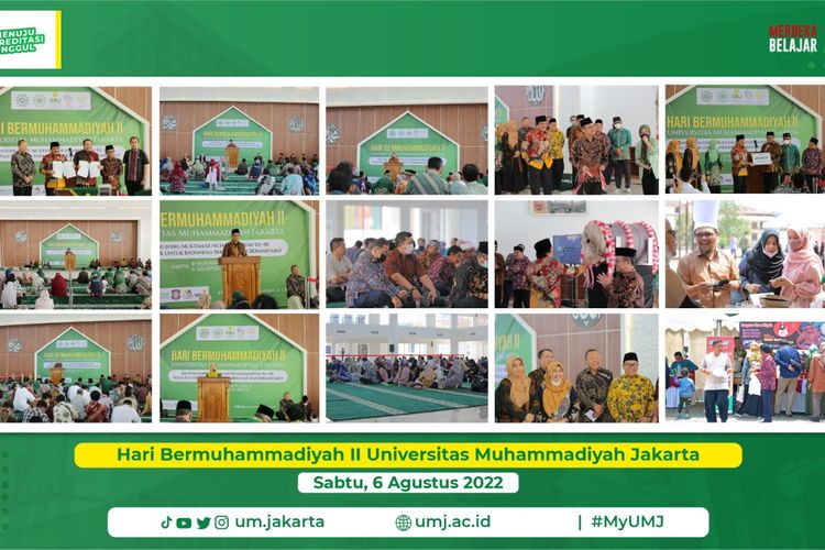 Universitas Muhammadiyah Jakarta (UMJ) memperingati Hari Bermuhammadiyah II pada 6 Agustus 2022 dengan menggelar forum kebangsaan bertajuk Tajdid Politik Untuk Indonesia Beradab dan Bermartabat.
