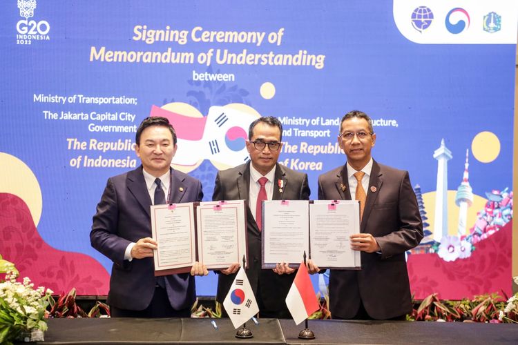 PJ Gubernur Heru hadiri penandatangani MOU MRT Jakarta Fase 4 bersama Korsel.