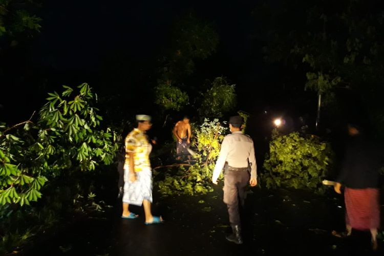 Hujan deras disertai angin kencang melanda Jember pada Sabtu (18/12/2021) malam