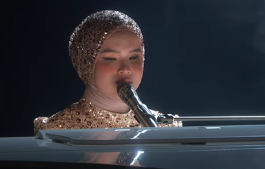 Penyanyi Putri Ariani saat tampil dalam babak semifinal America's Got Talent 2023, Selasa (5/9/2023) waktu setempat.