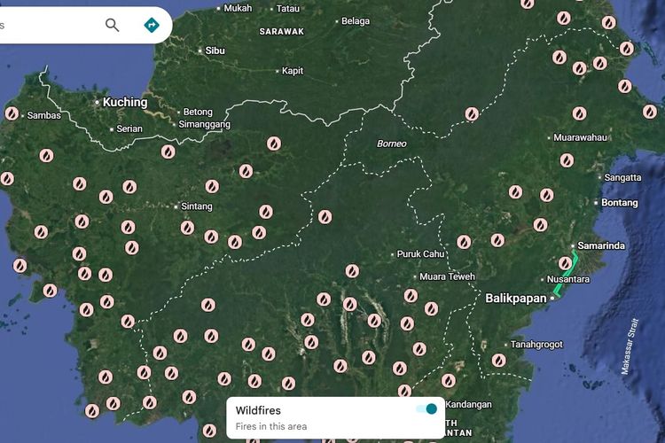 Membandingkan Kebakaran Lahan Kalimantan Milik RI Vs Borneo Malaysia dari Google Maps