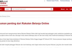 1 Maret 2016, Situs Belanja Rakuten Tinggalkan Indonesia