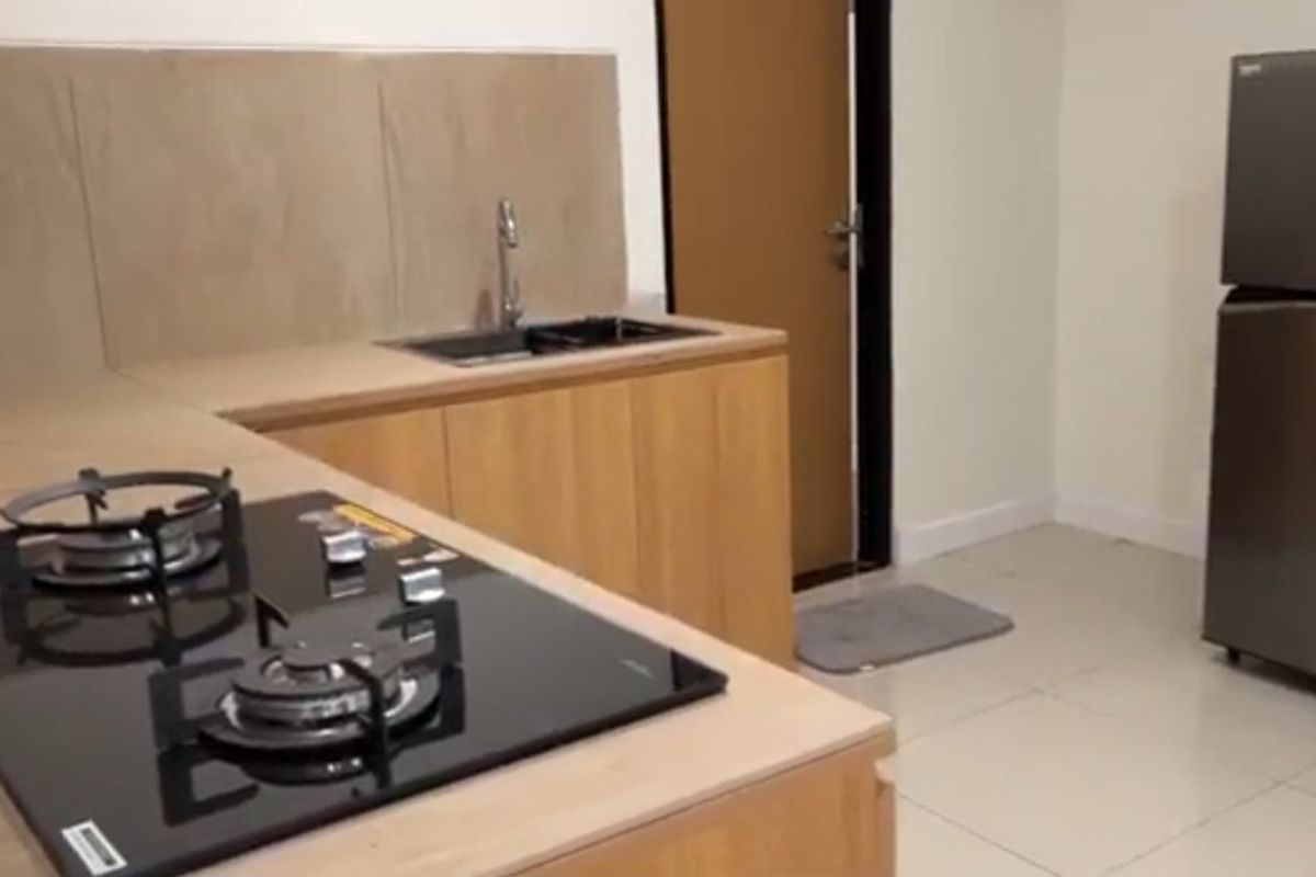 Ruang dapur di dalam unit Rusun ASN IKN.