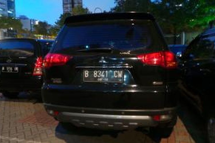 Pajero Sport yang disita KPK terkait kasus dugaan tindak pidana pencucian uang Tubagus Chaeri Wardana alias Wawan.