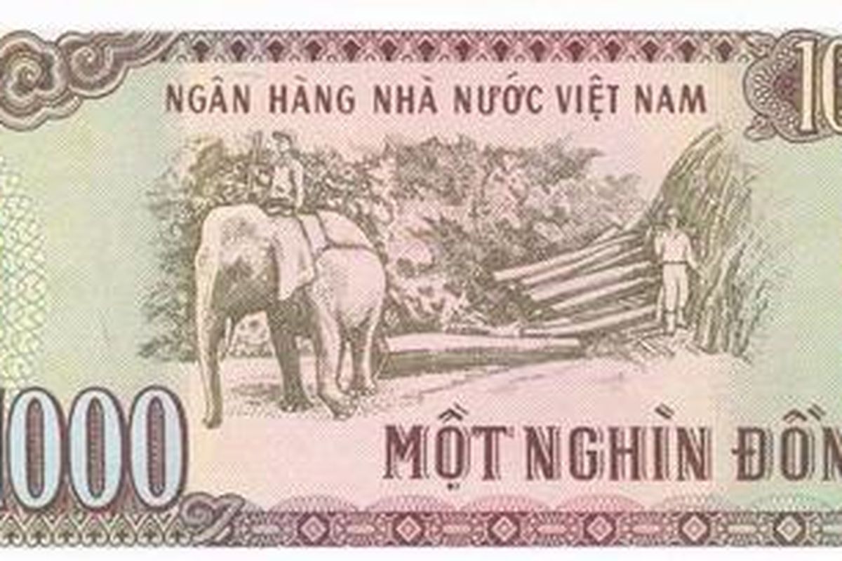 Pecahan uang Vietnam senilai 1.000 dong
