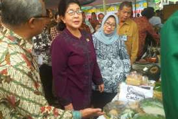 Menteri Kesehatan RI Nila Djuwita Farid Moelok saat berkunjung ke Patuk, Gunungkidul,