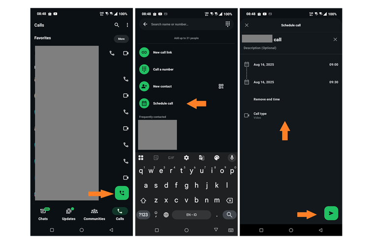 Cara buat panggilan telepon atau video call terjadwal di WhatsApp