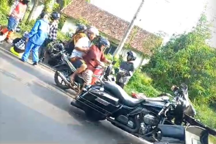 Kecelakaan yang melibatkan rombongan Harley-Davidson di Kabupaten Probolinggo, Jawa Timur, Minggu (28/4/2024), 
