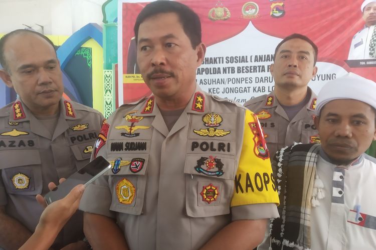 Kapolda NTB M Irjen Pol Nana Sudjana saat kunjungannya  di Ponpes Daruttanwir Desa Puyung, Lombok Tengah, Rabu (26/6/2019).