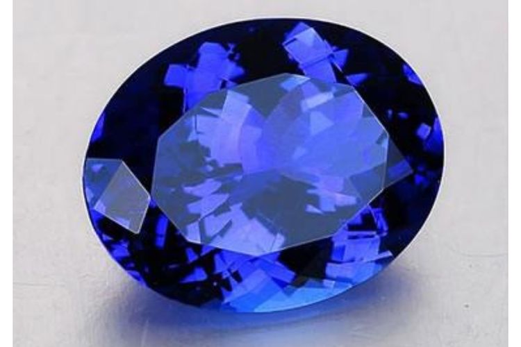 Faceted blue tanzanite.