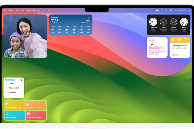 Fitur widget di MacOS Sonoma yang bisa ditambahkan ke layar utama Mac.