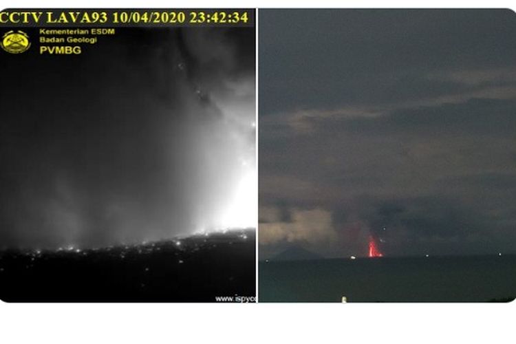 Gunung Anak Krakatau meletus Jumat 10 April 2020