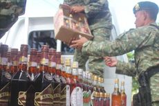 Tentara Temukan 620 Botol Miras Ilegal Malaysia di 