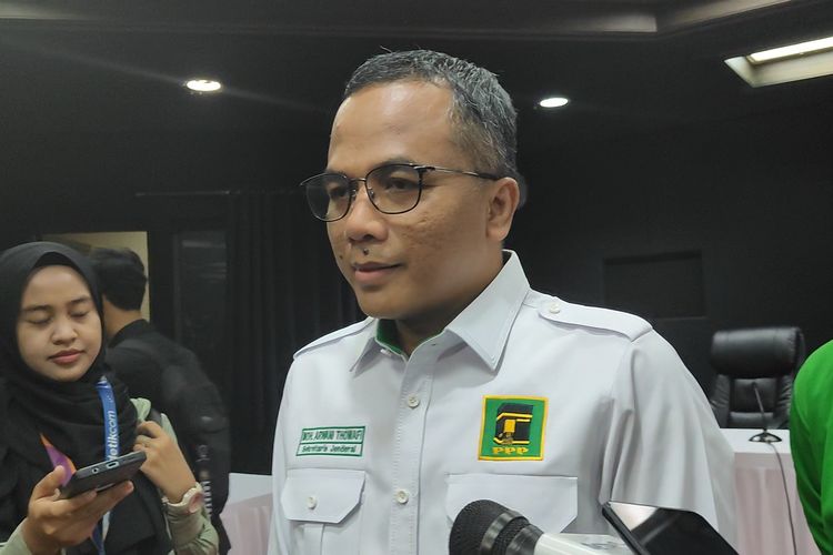 Sekretaris Jenderal PPP Arwani Thomafi ditemui di Gedung High End, Jakarta Pusat, Rabu (27/9/2023).