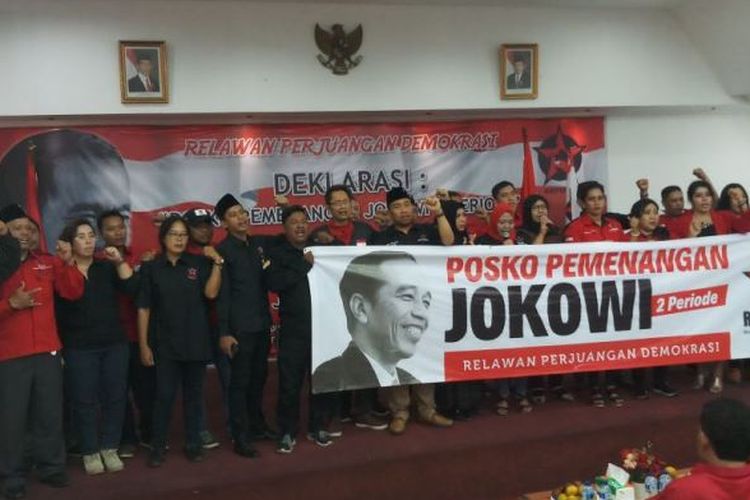 Organisasi Sayap PDIP Perjuangan, Relawan Perjuangan Demokrasi (Repdem) mendeklarasikan sikap untuk memenangkan Jokowi dalam Pilpres 2019 mendatang.