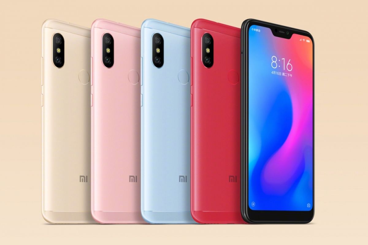 Xiaomi Redmi 6 Pro mengunggulkan kamera ganda dan layar berponi rasio 19:9.