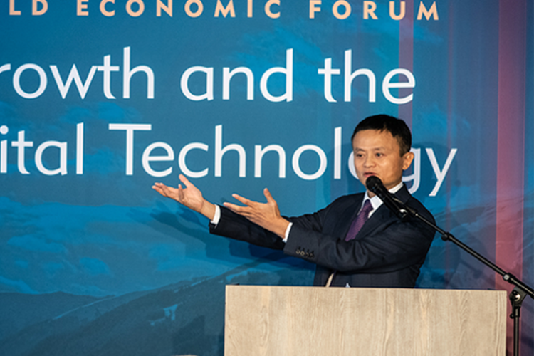 Executive Chairman Alibaba Group Jack Ma dalam World Economic Forum 2019 di Davos