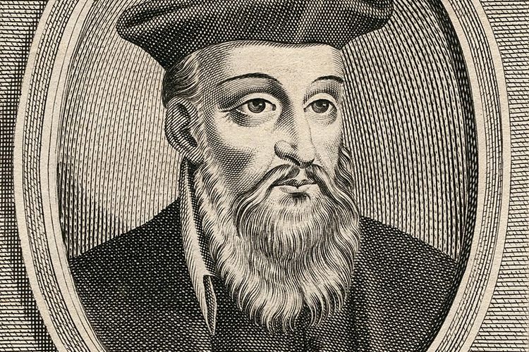 Ilustrasi Nostradamus, seorang peramal abad ke-16.