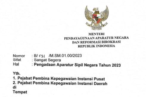 Menpan-RB Terbitkan Surat Pengadaan ASN 2023, Apa Isinya?