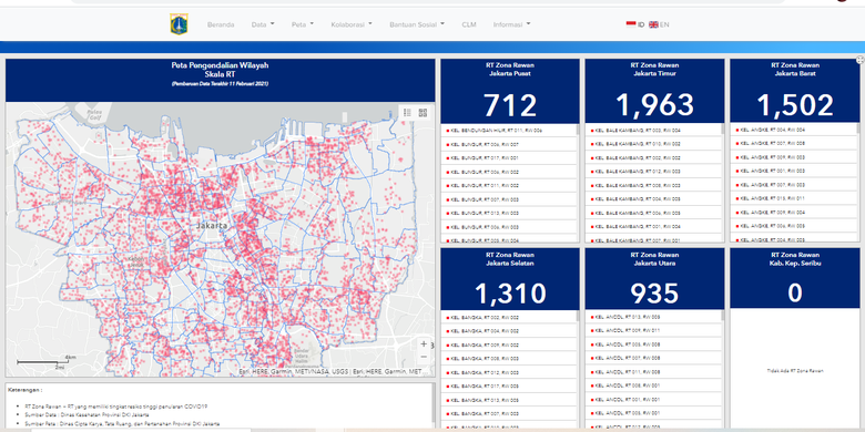 RT Zona Rawan Covid-19 di DKI Jakarta