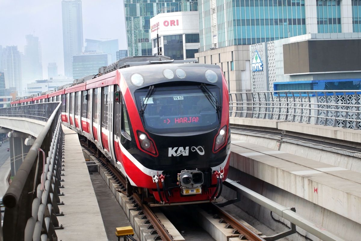 Ilustrasi LRT Jabodebek. Jadwal terbaru LRT Jabodebek berlaku mulai 16 Januari 2024.