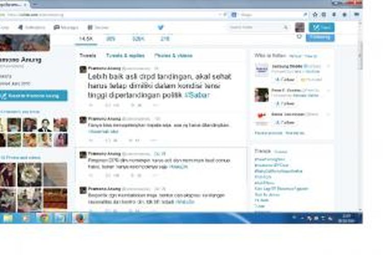 Tampilan tweet politisi PDI Perjuangan Pramono Anung
