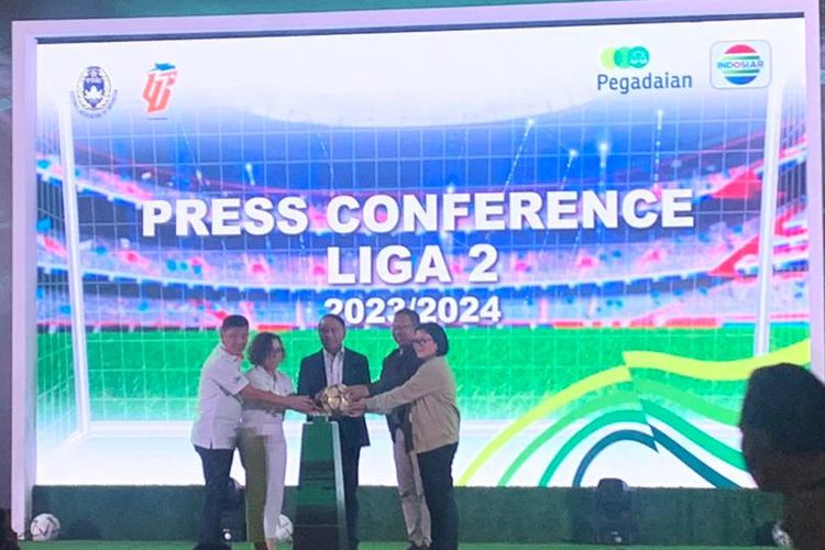 Konferensi pers menyambut kickoff Liga 2 2023-2024 pada Selasa (5/9/2023) di Kantor Pusat PT Pegadaian, Jakarta.